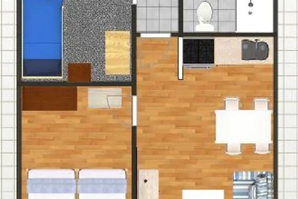 Grundriss der Ferienwohnung Fiiwfut in Süddorf auf Amrum Hüs Sanskiin Ferienwohnung *Fiiwfut*