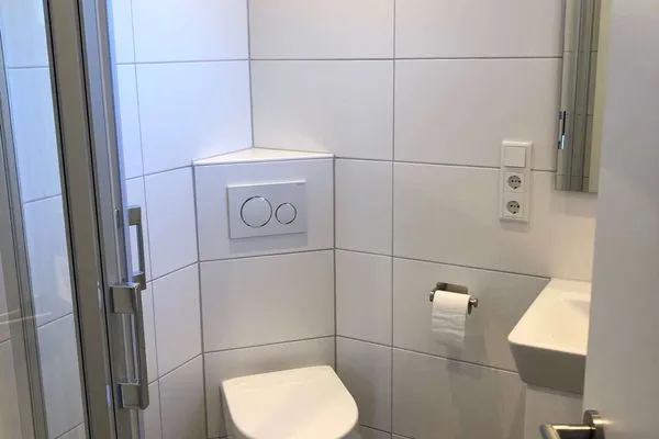 Badezimmer Haus Seemöwe Ferienwohnung Nordstrand