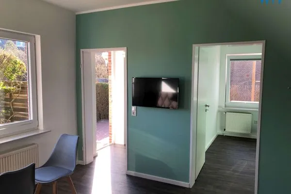 Wohnzimmer Haus Seemöwe Ferienwohnung Südstrand