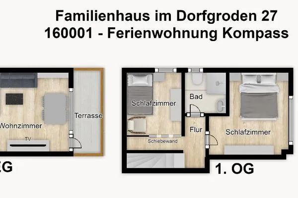 Grundriss Familienhaus im Dorfgroden 27 Ferienwohnung Kompass