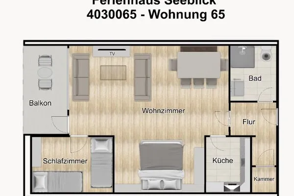 Grundriss Ferienhaus Seeblick Ferienwohnung 65