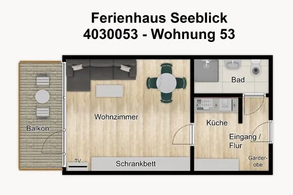 Grundriss Ferienhaus Seeblick Ferienwohnung 53