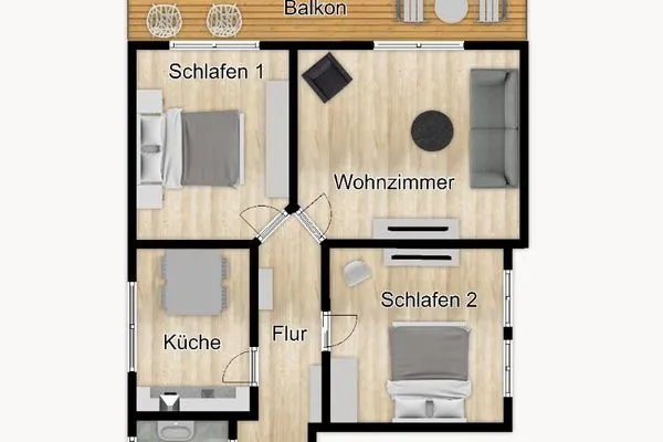 Grundriss Maisonette-Wohnungen am Steingarten Ferienwohnung 4