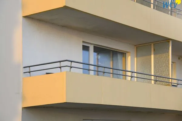 Balkon Außenansicht Dünenschlösschen Ferienwohnung 10