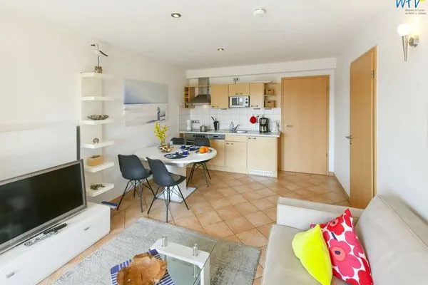 Wohnzimmer Haus Ebbe und Flut Ferienwohnung Leegwater