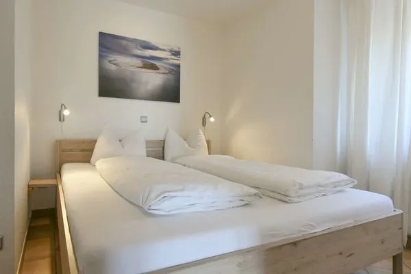 Schlafzimmer Haus Ebbe und Flut Ferienwohnung Leegwater