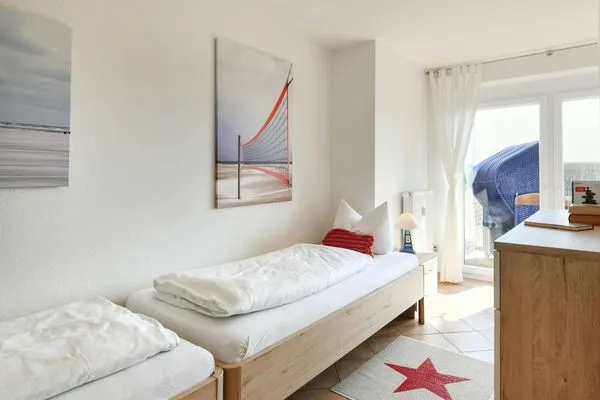 Schlafzimmer Haus Ebbe und Flut Ferienwohnung Leegwater