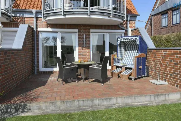 Terrasse Haus Ebbe und Flut Ferienwohnung Leegwater