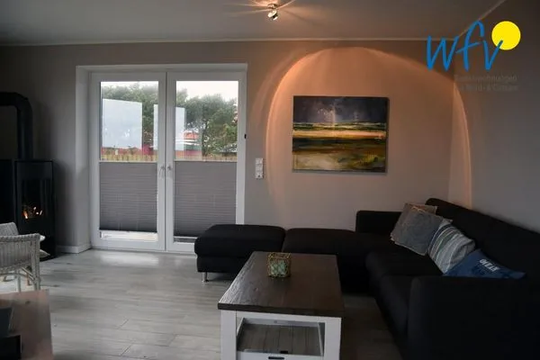 Wohnzimmer Haus Kiek in't Watt Ferienwohnung Deichrausch