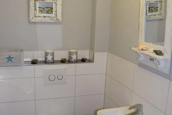 Badezimmer Haus Kiek in't Watt Ferienwohnung Deichrausch