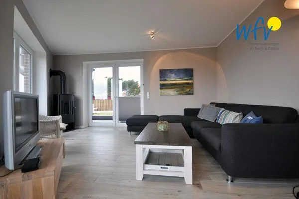 Wohnzimmer Haus Kiek in't Watt Ferienwohnung Deichrausch
