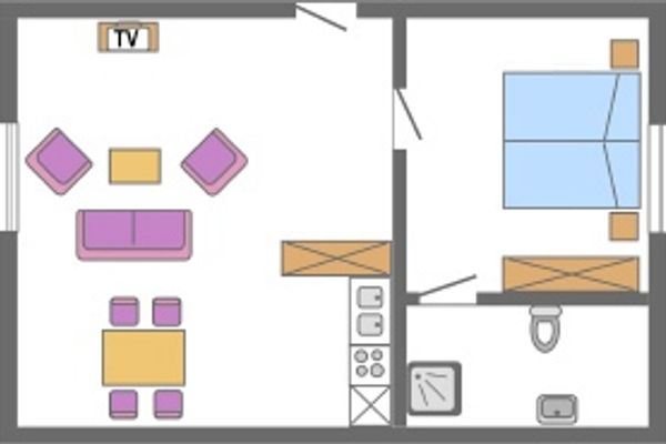 Pension Martens - Gaubenwohnung Wieck - Grundriss