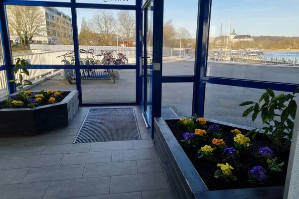 Fassade / Eingang  Ferienwohnung Schleiloge mit Panoramablick auf die Schlei