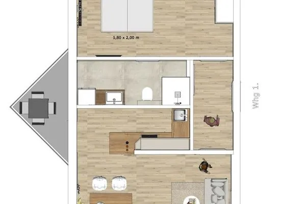 Grundriss Haus am Dorfbrunnen Ferienwohnung Muschel