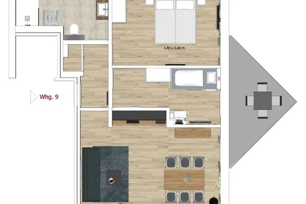 Grundriss Haus am Dorfbrunnen Ferienwohnung Möwe