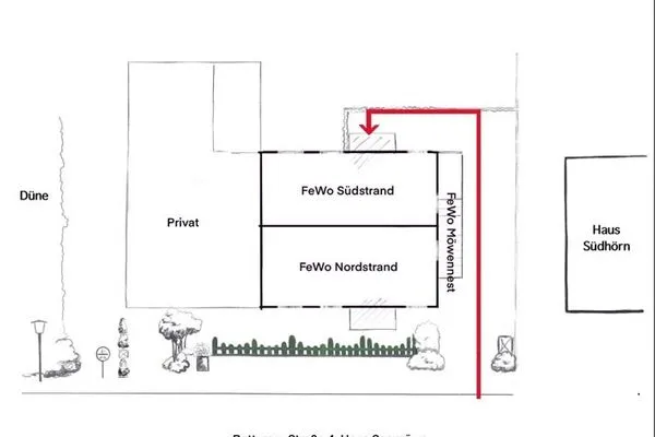 Grundriss Haus Seemöwe Ferienwohnung Südstrand