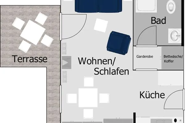 Grundriss Residenz am Rosengarten Ferienwohnung 1