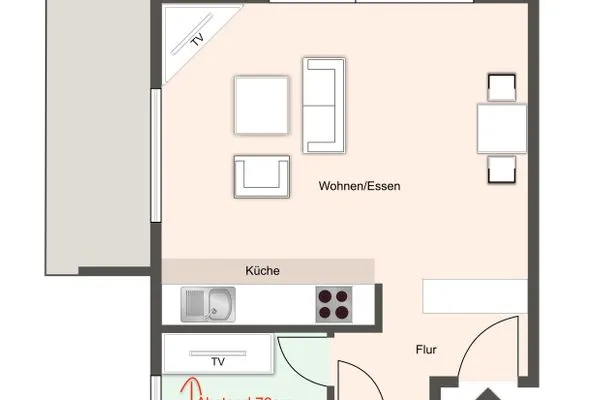 Haus Utlande Appartement Austernperle SPO Bad - Grundriss