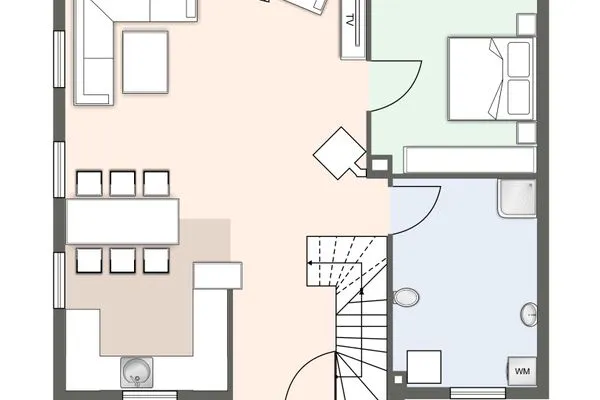 Reetdachhaus Steuerbord & Backbord Reetdachhaus Sandhus Backbord SPO Dorf - Grundriss