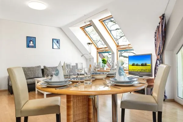 Wohnzimmer Haus Seeblick Maritim