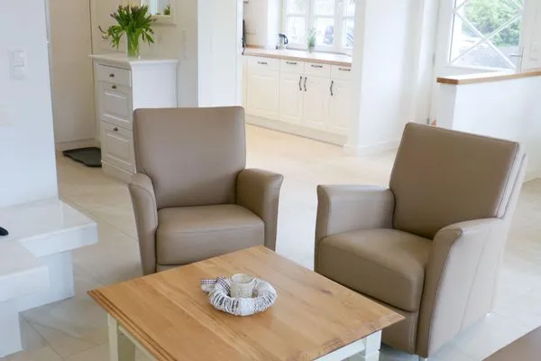 Sessel in der Ferienwohnung Seepferdchen in Süddorf auf Amrum Heidehüs Friesenhaushälfte *Seepferdchen*