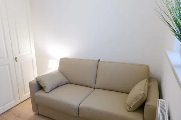 Sofa in der Ferienwohnung Seepferdchen in Süddorf auf Amrum Heidehüs Friesenhaushälfte *Seepferdchen*