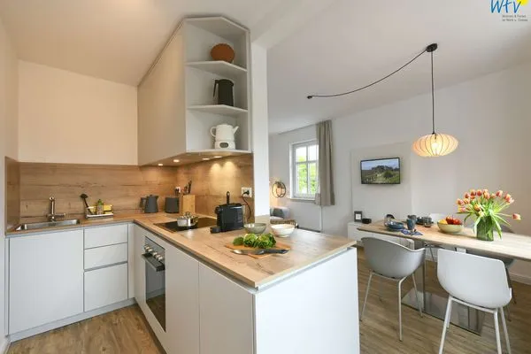 Küche / Küchenzeile Haus am Dorfbrunnen Ferienwohnung Muschel