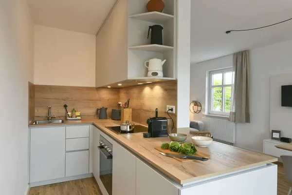 Küche / Küchenzeile Haus am Dorfbrunnen Ferienwohnung Muschel