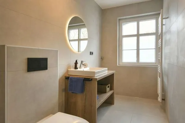 Badezimmer Haus am Dorfbrunnen Ferienwohnung Muschel