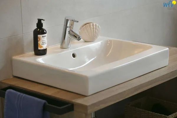 Badezimmer Haus am Dorfbrunnen Ferienwohnung Muschel