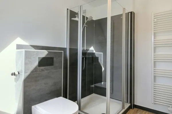 Badezimmer Haus am Dorfbrunnen Ferienwohnung Sand