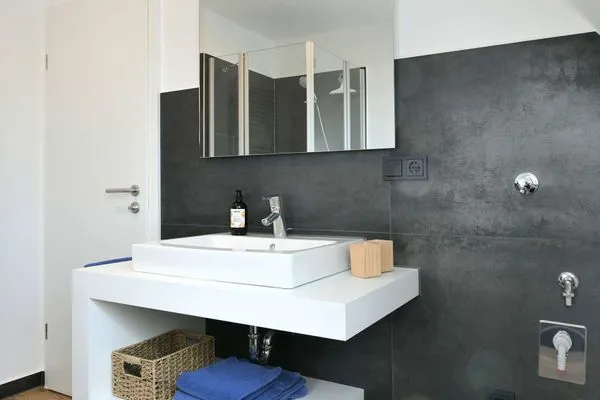 Badezimmer Haus am Dorfbrunnen Ferienwohnung Sand