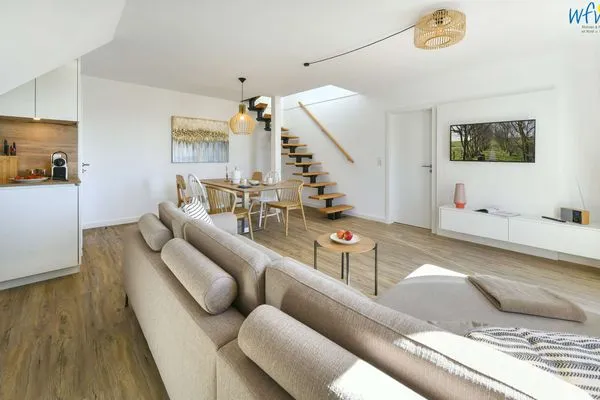 Wohnzimmer Haus am Dorfbrunnen Ferienwohnung Sand