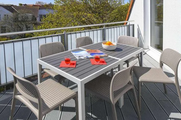 Balkon Haus am Dorfbrunnen Ferienwohnung Düne
