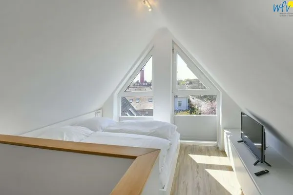 Schlafzimmer Haus am Dorfbrunnen Ferienwohnung Düne