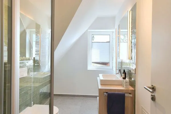 Badezimmer Haus am Dorfbrunnen Ferienwohnung Düne