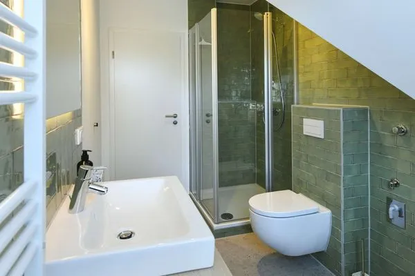 Badezimmer Haus am Dorfbrunnen Ferienwohnung Düne