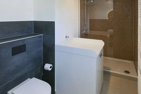 Badezimmer Haus am Dorfbrunnen Ferienwohnung Möwe