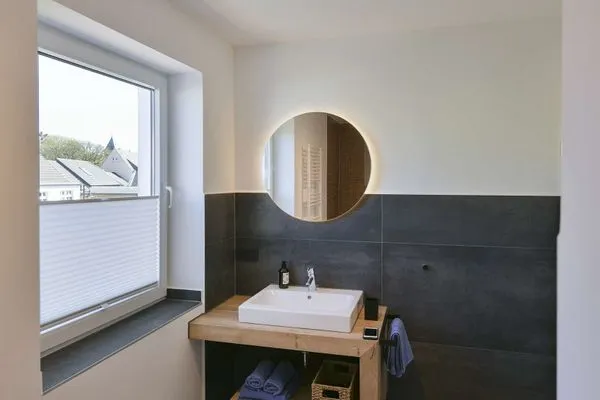 Badezimmer Haus am Dorfbrunnen Ferienwohnung Möwe