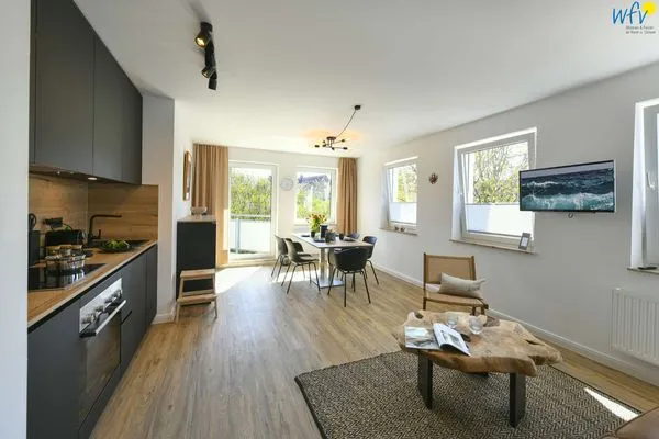 Wohnzimmer Haus am Dorfbrunnen Ferienwohnung Möwe