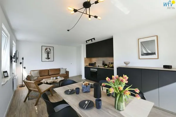 Wohnzimmer Haus am Dorfbrunnen Ferienwohnung Möwe