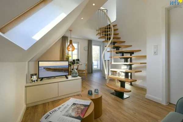 Wohnzimmer Haus am Dorfbrunnen Ferienwohnung Meer