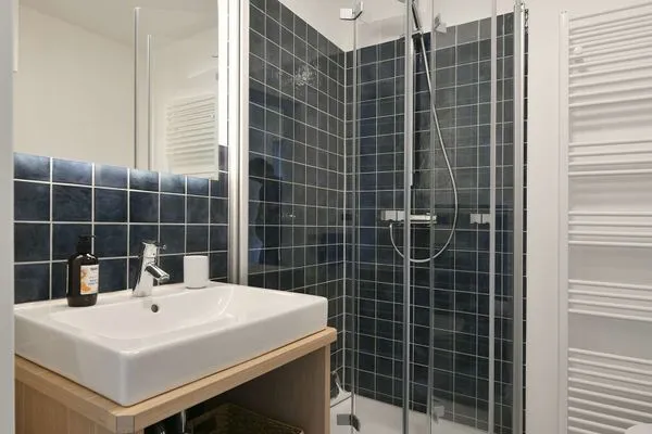 Badezimmer Haus am Dorfbrunnen Ferienwohnung Meer