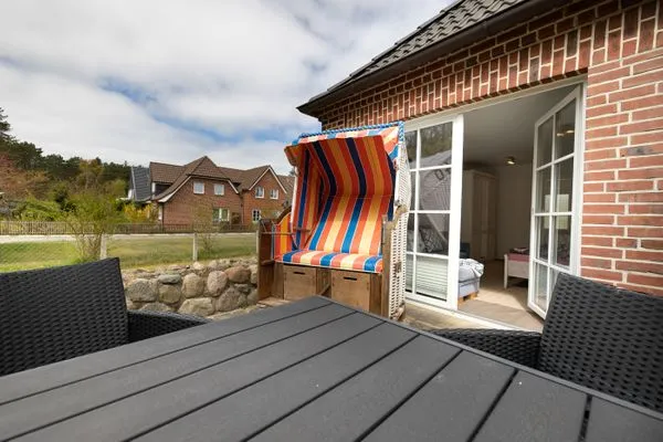 Terrasse Haus Waltraud Ferienwohnung „Hualewjonken"