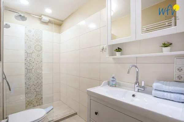 Badezimmer Haus Richthofenstraße 20 e Ferienwohnung Dünenwind