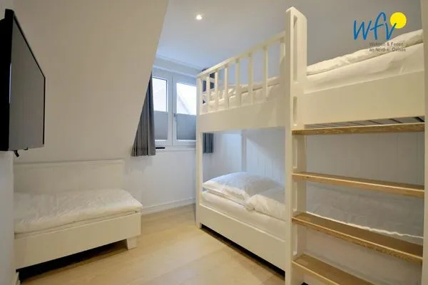 Schlafzimmer Achterhus Ferienwohnung Inseltraum