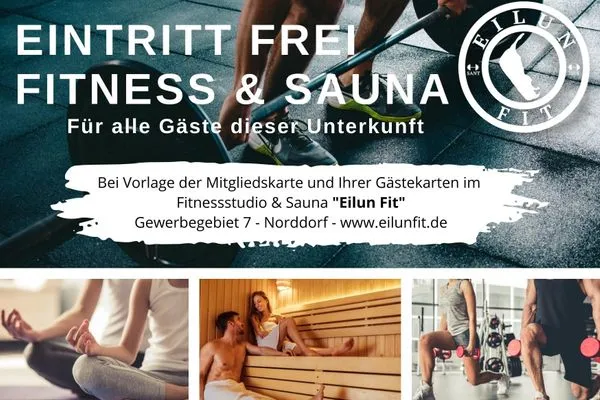 Kostenfreier Eintritt ins Eilun Fit in Norddorf Haus *Weiße Düne* Ferienwohnung *Weiße Düne 3 / OceanView*