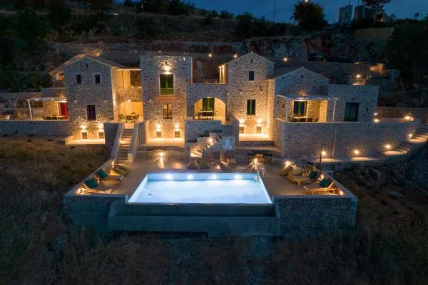 Vogelperspektive  Poseidon-Apea Villas