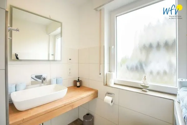 Badezimmer Haus Kiebitzdelle-Westdünen 1 Ferienwohnung Südstrand Düne 1