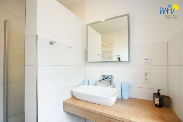 Badezimmer Haus Kiebitzdelle-Westdünen 1 Ferienwohnung Südstrand Düne 1